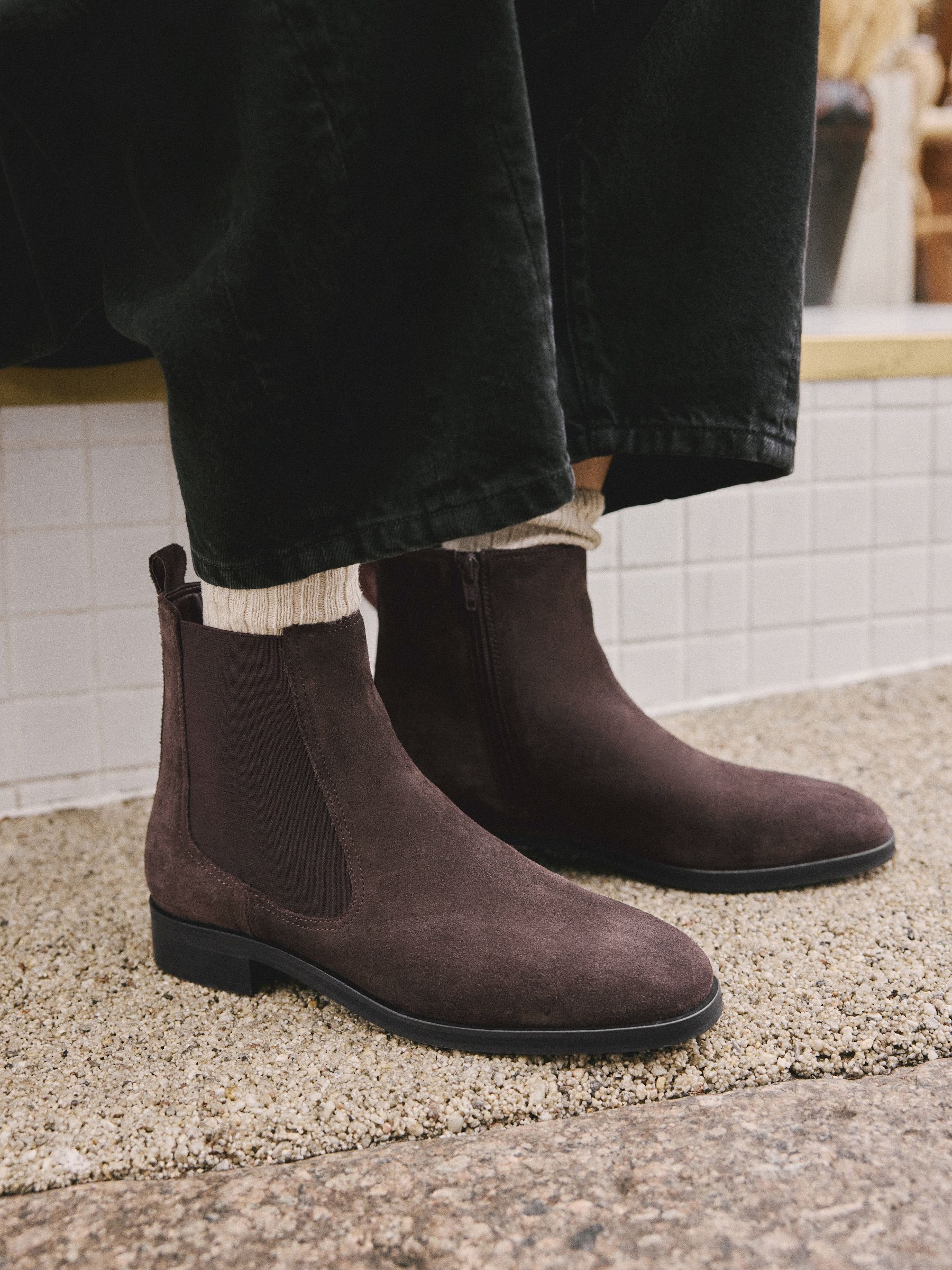 Chocoladebruin suède - Forever Comfort® Chelsea-enkellaarzen