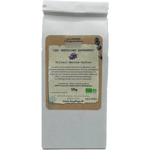 Infusion tilleul-menthe-safran 50g bio