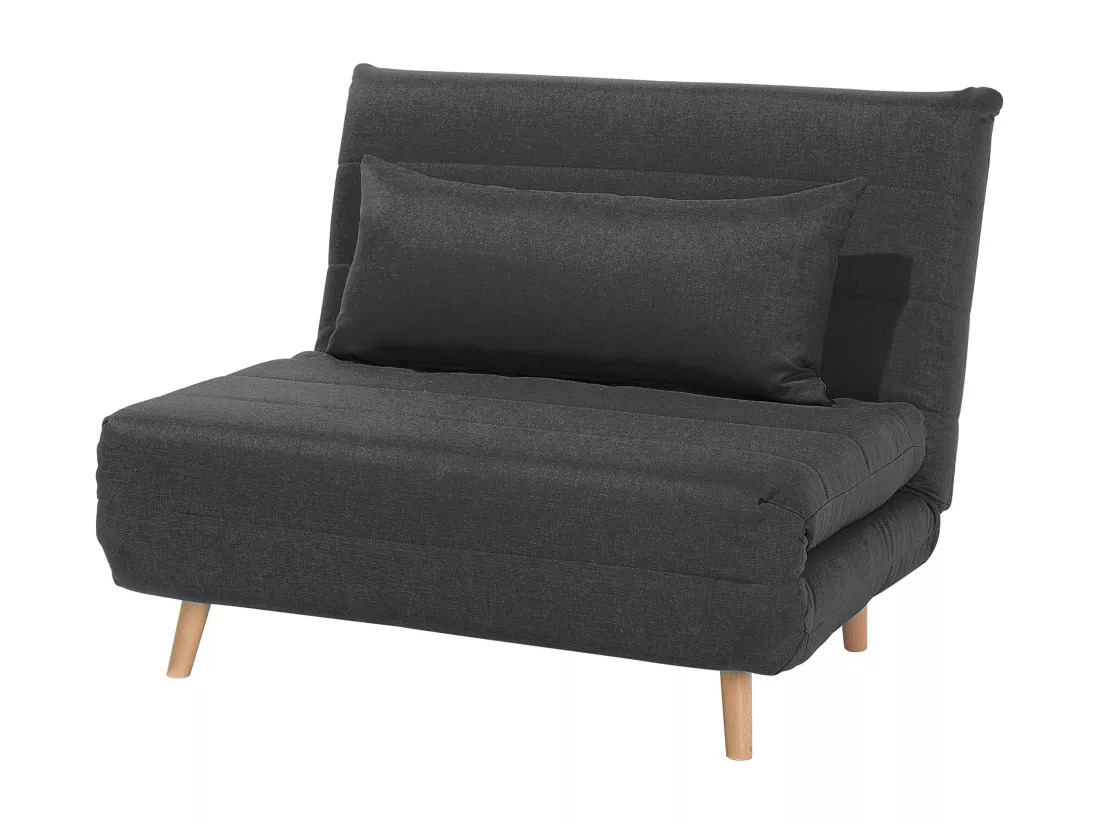 Banquette convertible 1 place en tissu gris foncé SETTEN