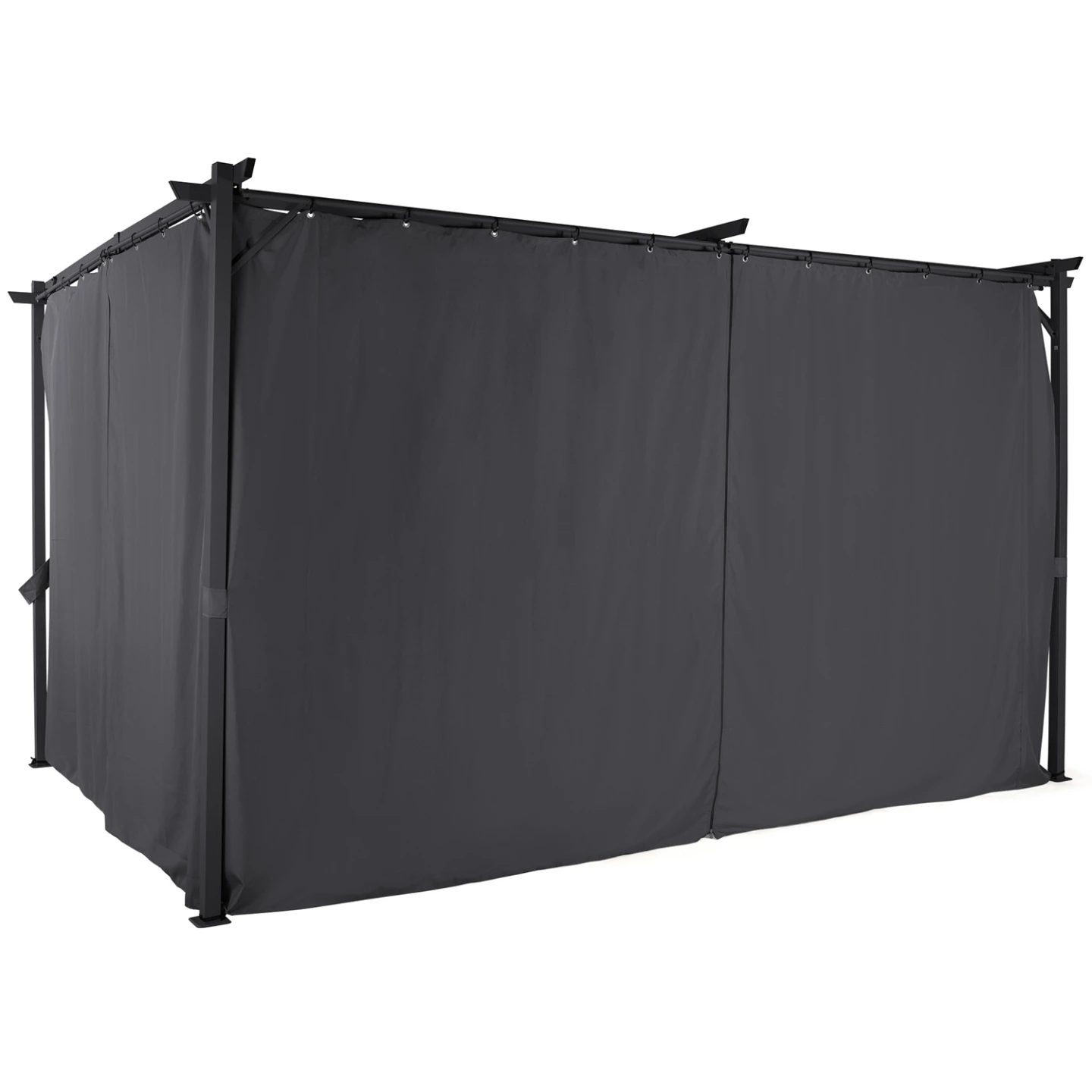 Pergola édition limitée toit rétractable 3x4 M et 4 rideaux gris anthracite