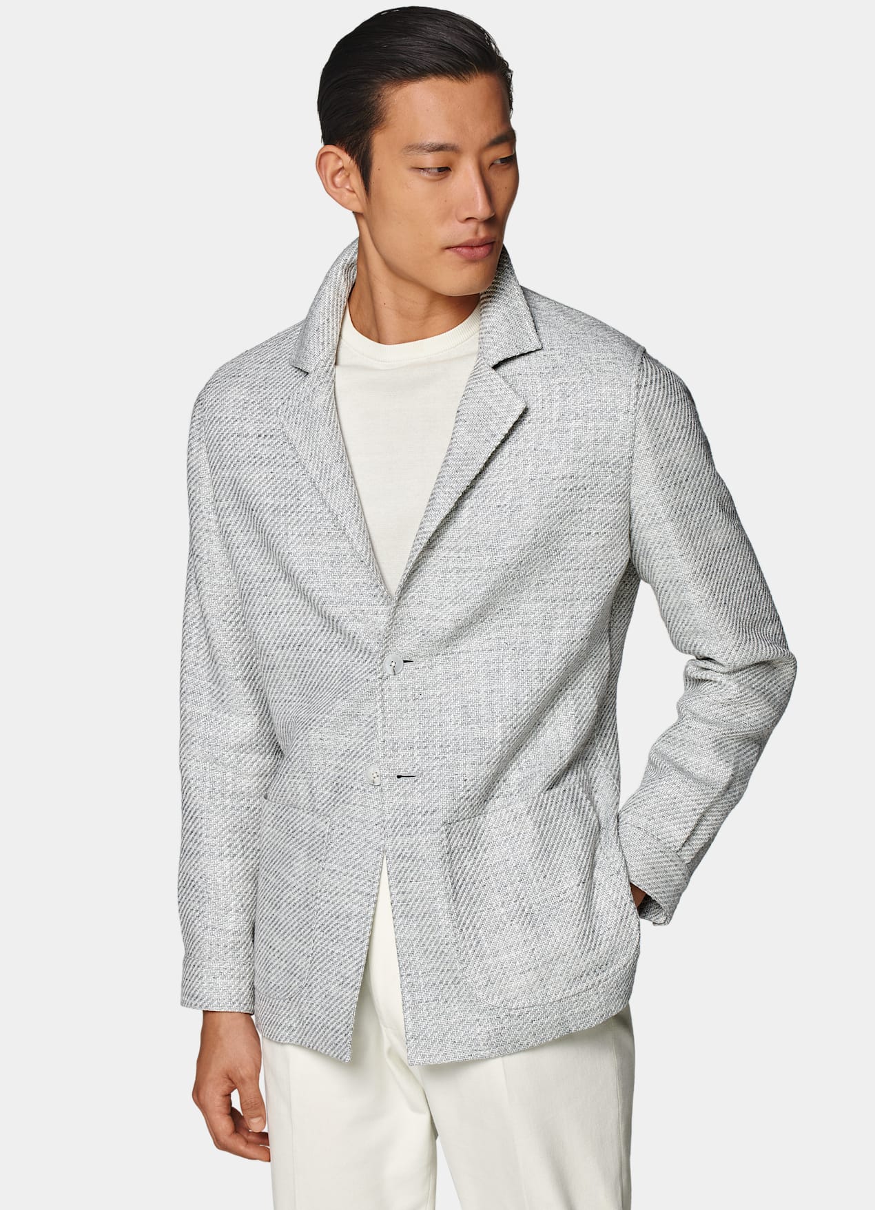 Veste chemise coupe Relaxed gris clair