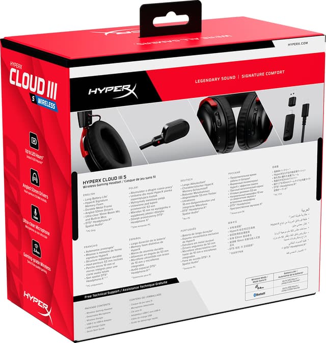 HyperX Cloud III S Trådløst gaming headset (sort/rød)