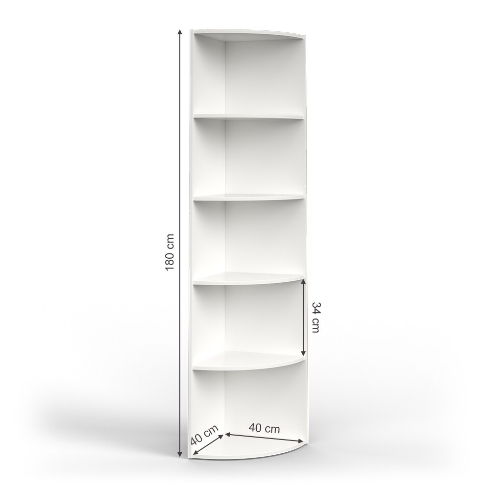 VICCO Eckregal ECKI 180 x 40 cm Weiß - Küchenregal Badregal Winkelregal Regal