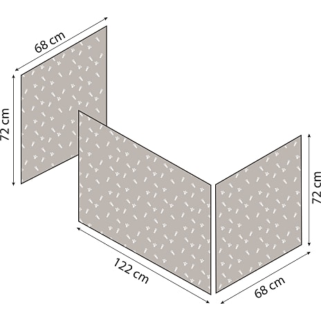 Hoppekids Pets forhæng til halvhøj- og køjeseng 70x160 cm - Sandfarvet