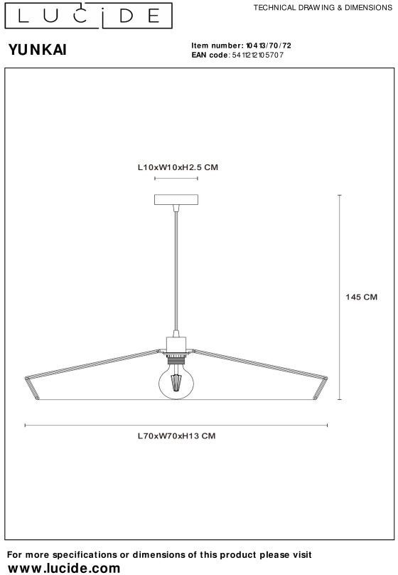 Lucide   Yunkai Hanglamp