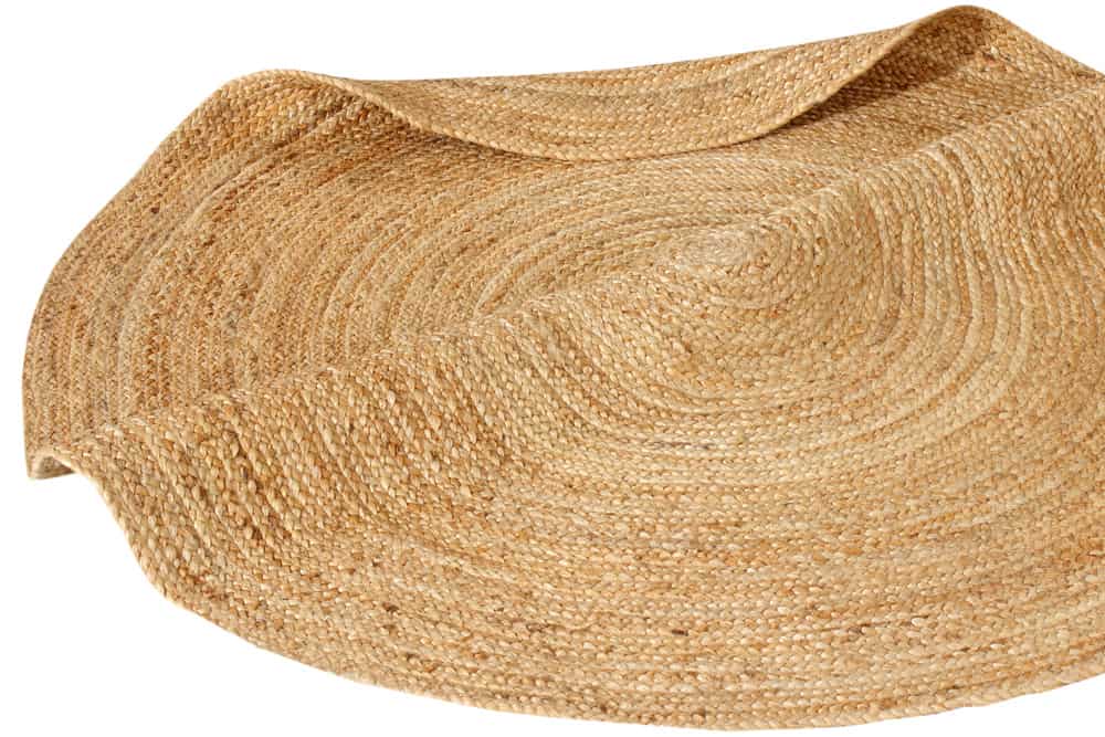 Runder Teppich PURE NATURE 120cm Jute handgewebt Flachgewebe