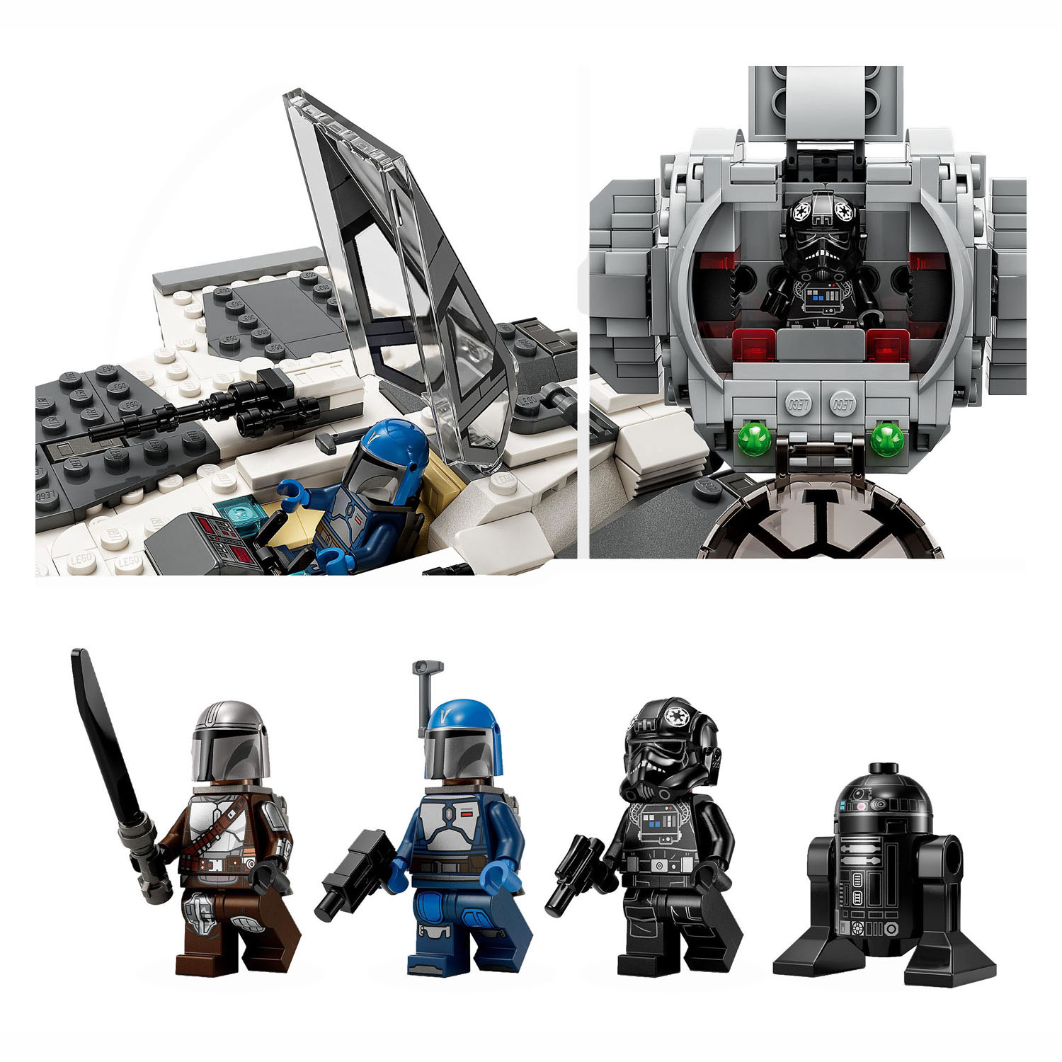 LEGO Star Wars 75348 Mandalorian Fang Fighter vs. TIE Interceptor Set