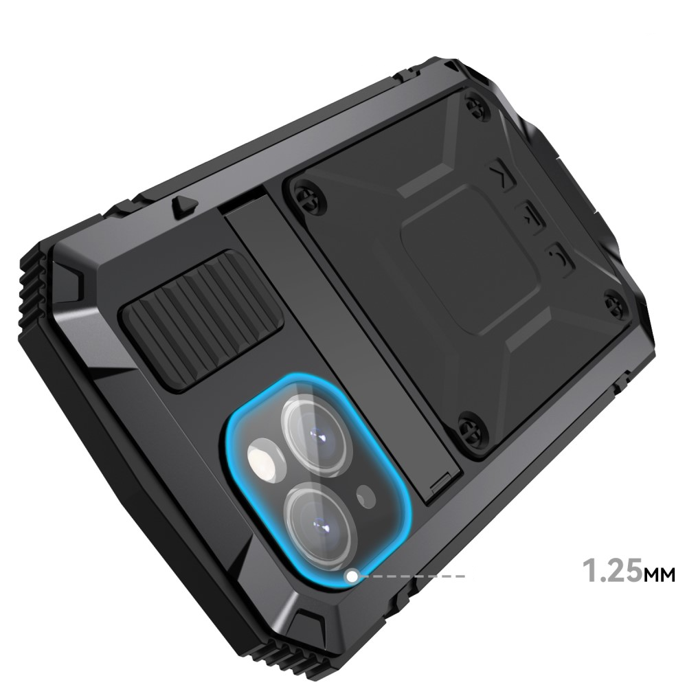 iPhone 15 Hybrid Hardcase Hülle   Kickstand Aufsteller - Schwarz