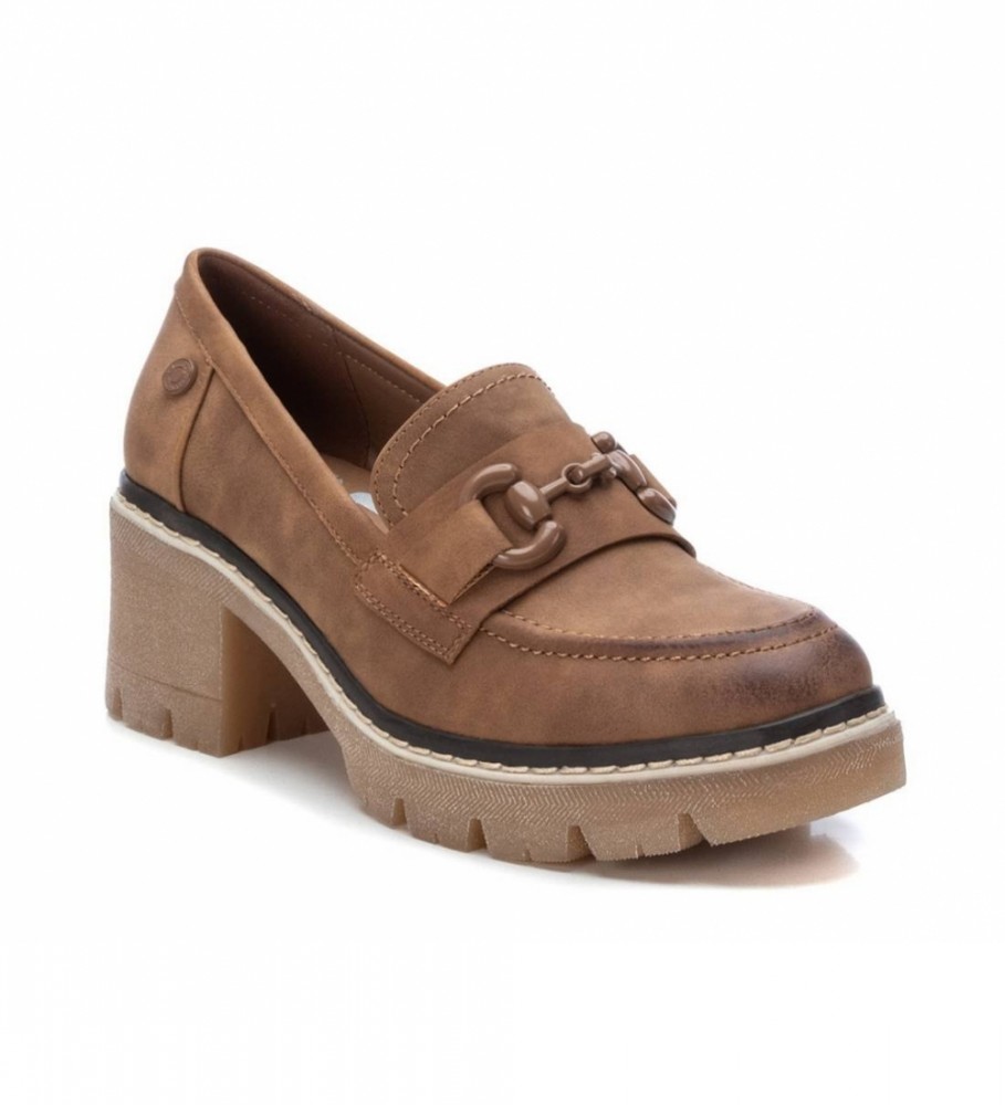 Mocassins Refresh Brown com Fivela - Altura do Salto 6cm -