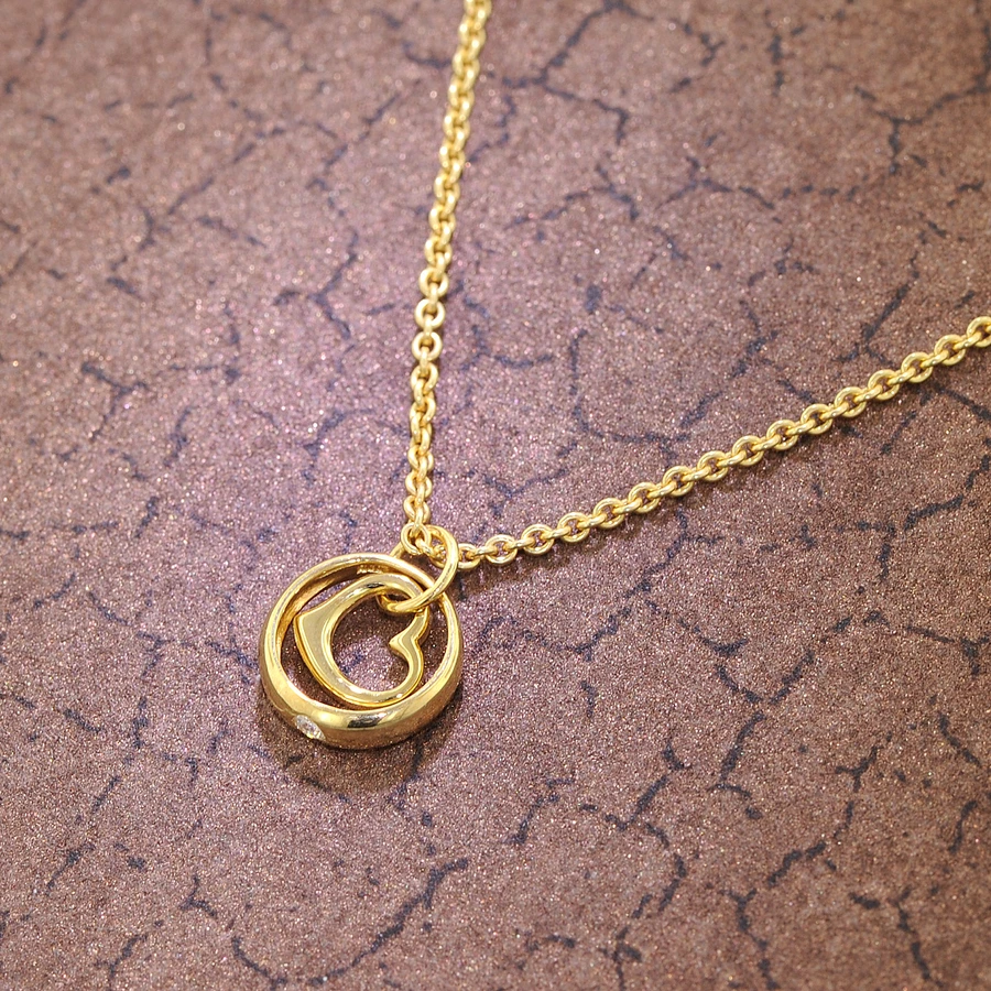 trendor Taufring-Anhänger Gold 333 mit goldplattierter Silber-Halskette gold