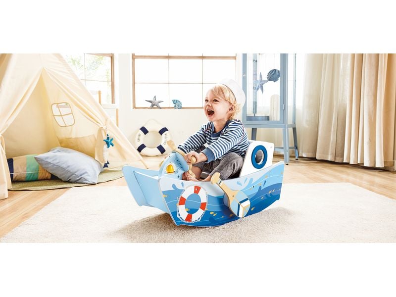 Hape Beschäftigungsspielzeug Captain's Rocking Boat Robustes Schaukelboot für Kinder
