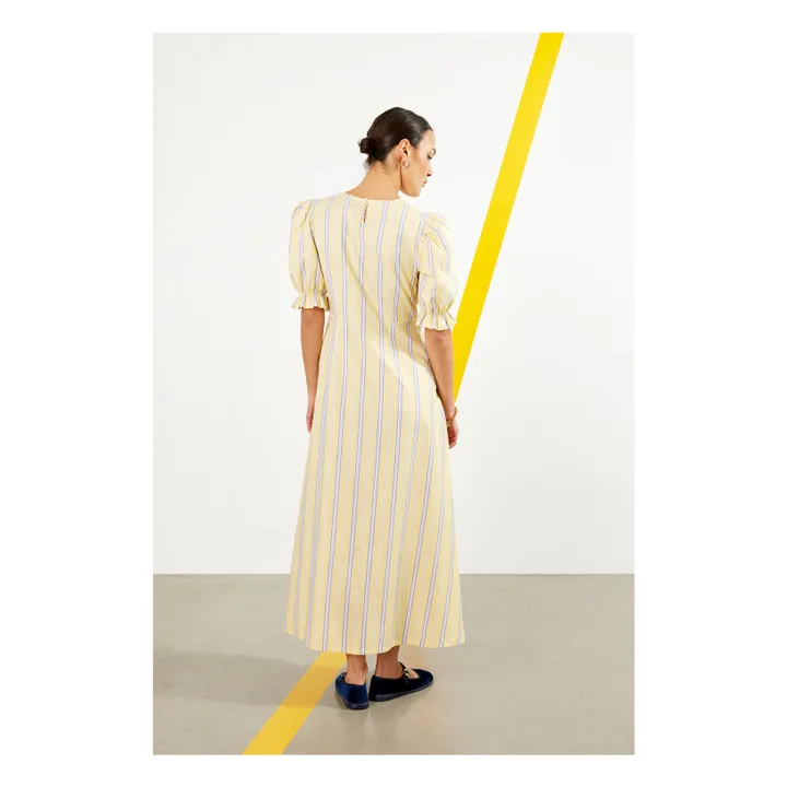 Maria de la Orden Robe Rhea Rayures | Jaune