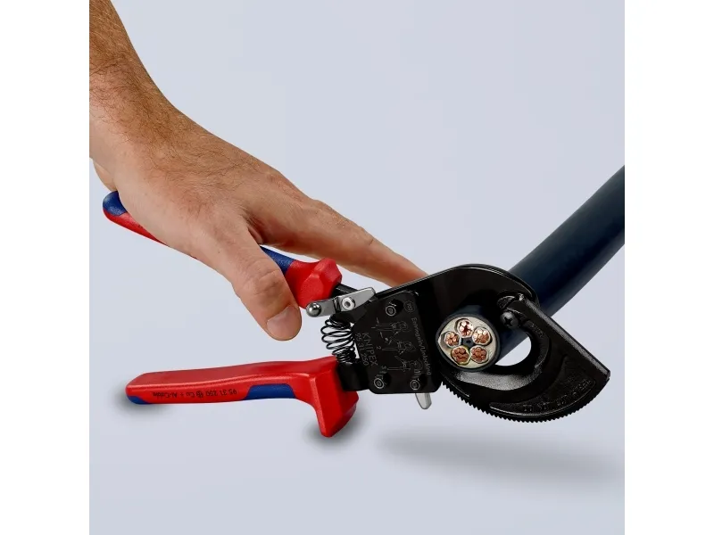 Knipex 95 31 250, Håndkabelskærer, Blå, Rød, Stål, Sort, Blå, Rød, 3,2 cm, REACH
