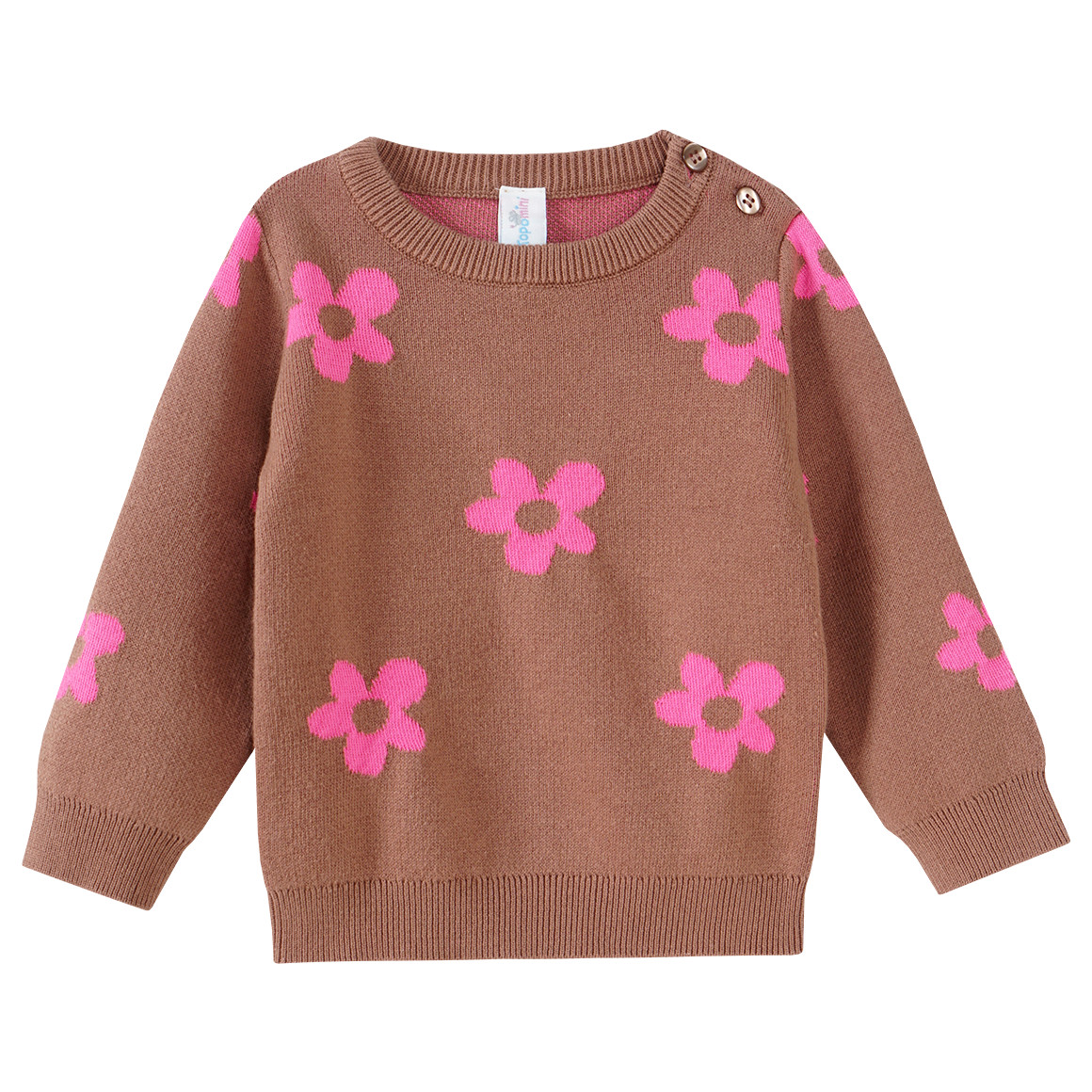 Topomini Baby Strickpullover und Cordhose im Set hellbraun / cremeweiss