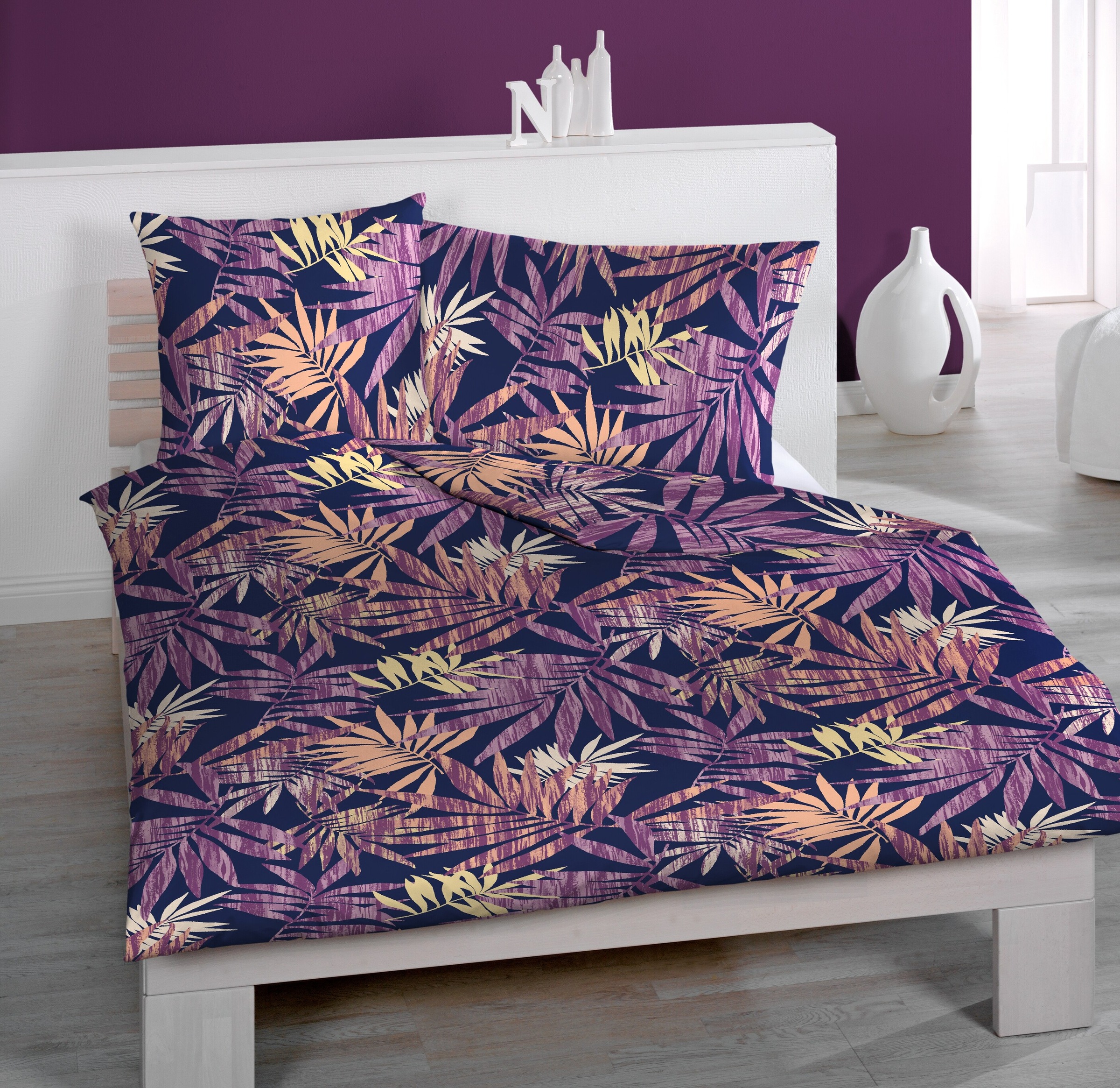 HOME FASHION Kissenbezug »Palmas, 100 % Microfaser«