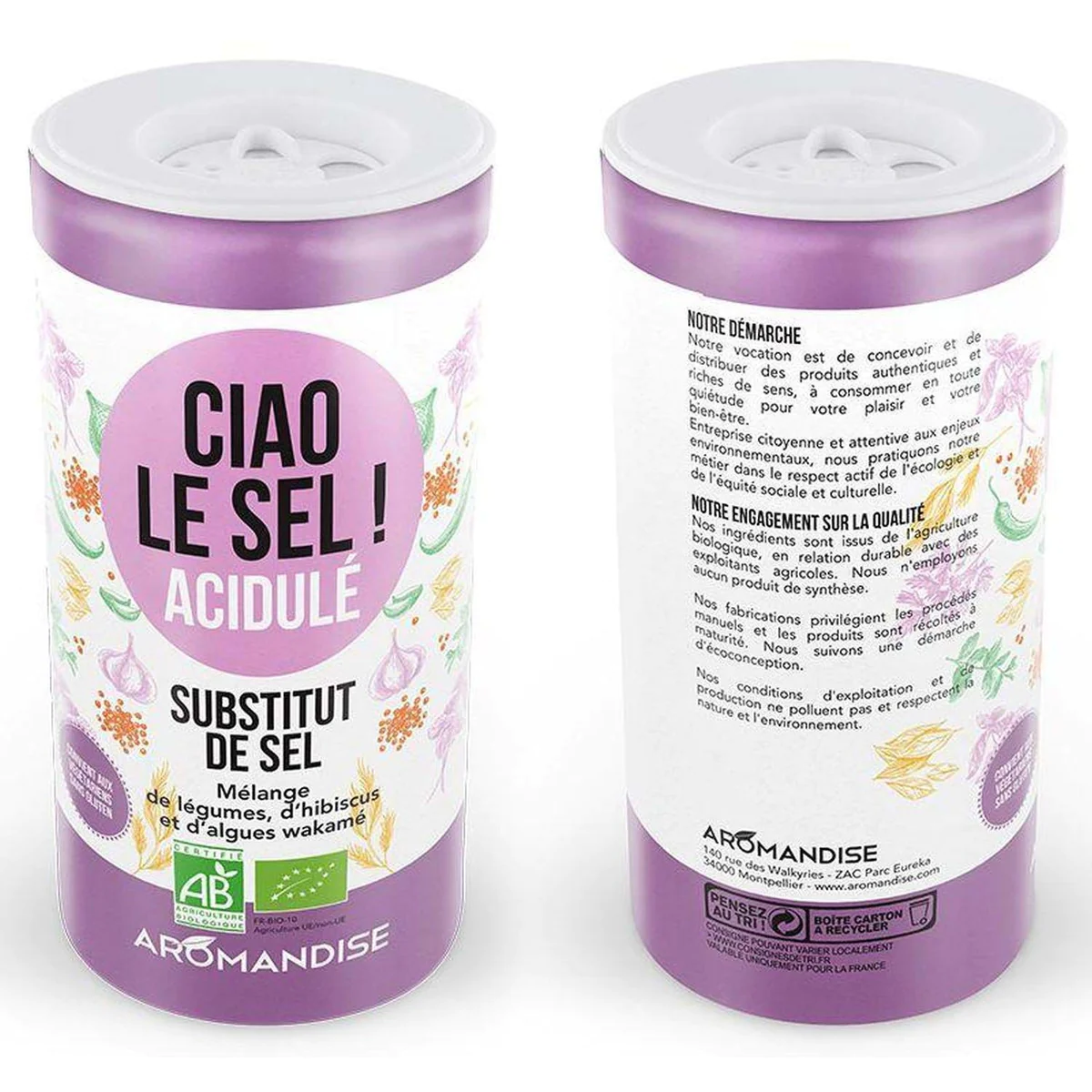 Substitut de sel acidulé 140 g Aromandise