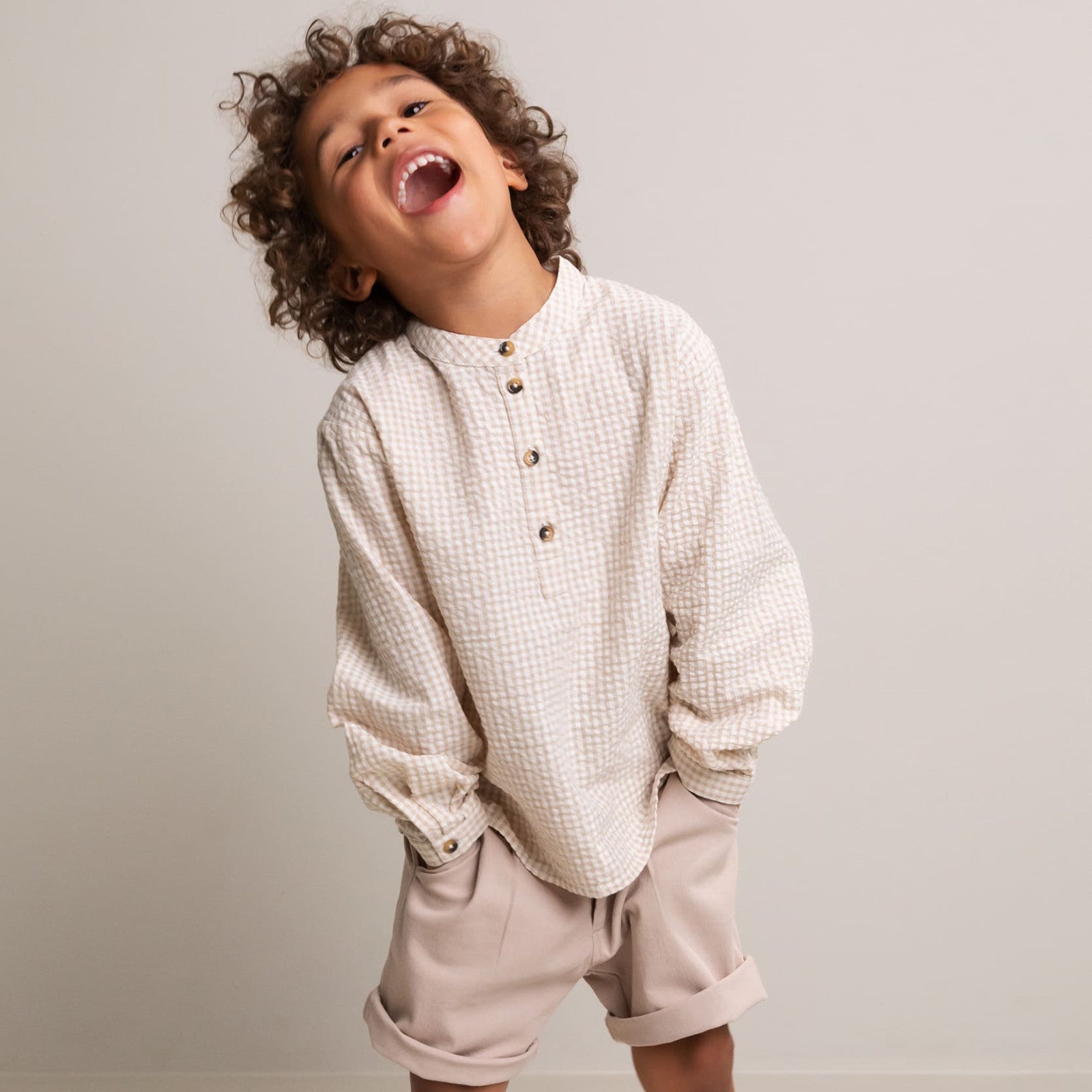 Hemd Tokyo Grey Sand Gingham