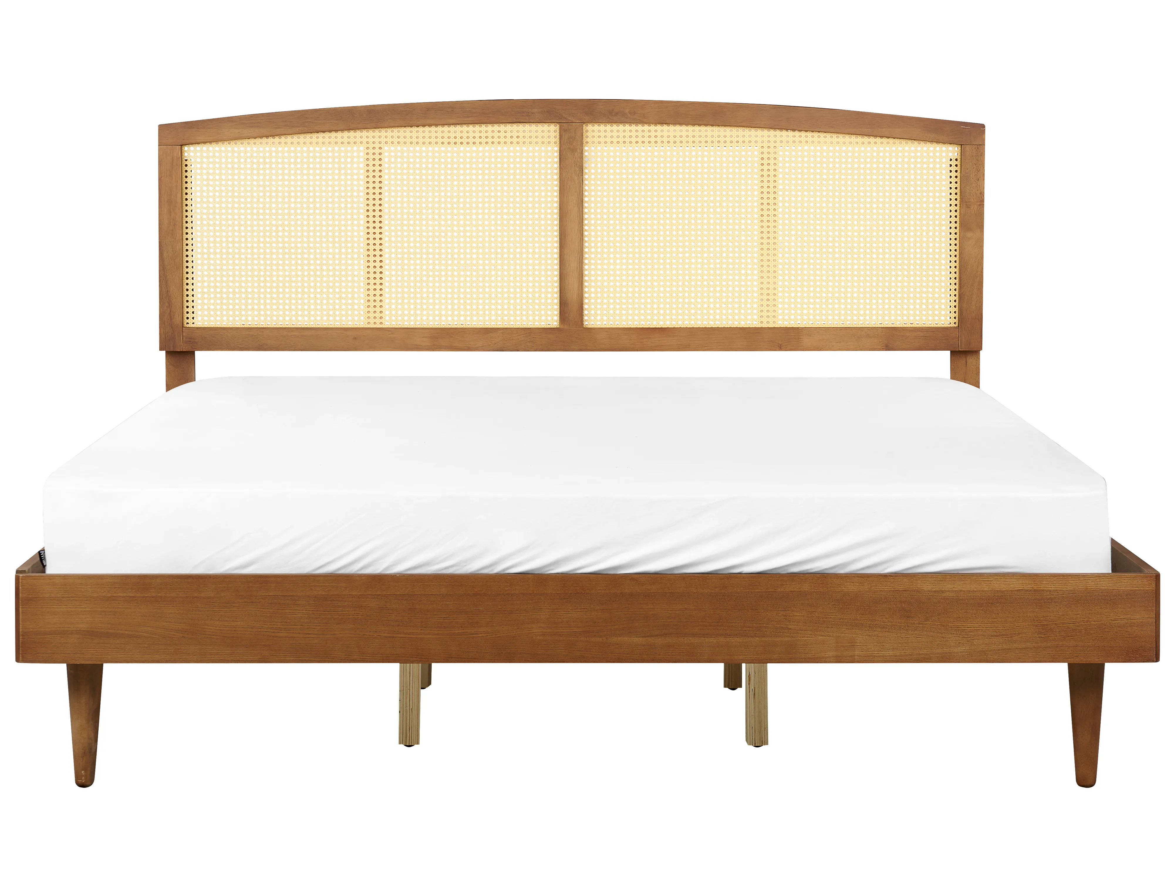 Bed met LED-verlichting Rotan VARZY 180 x 200 cm Bruin