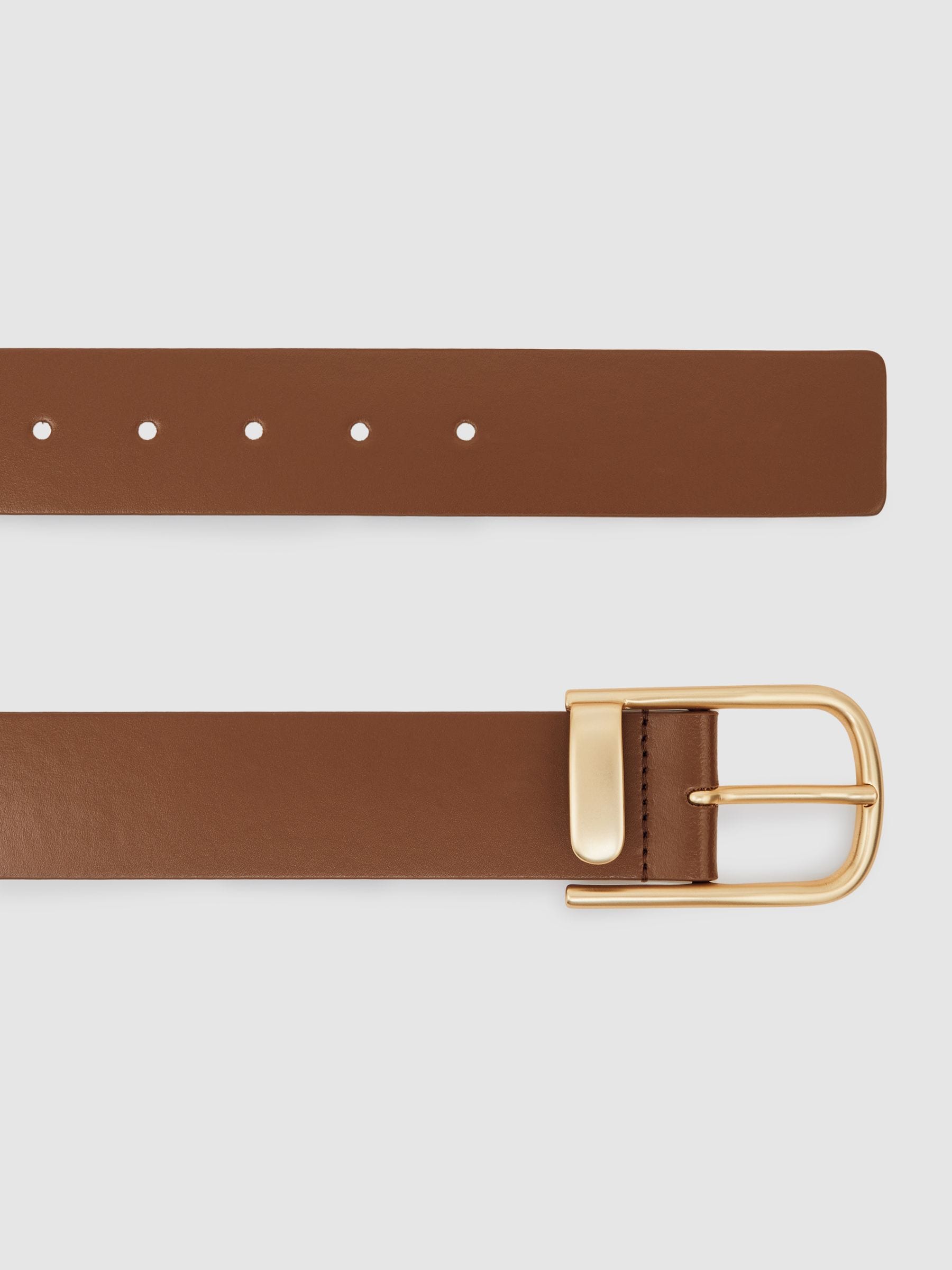 Lichtbruin - Reiss Iyla leren riem met halve gesp