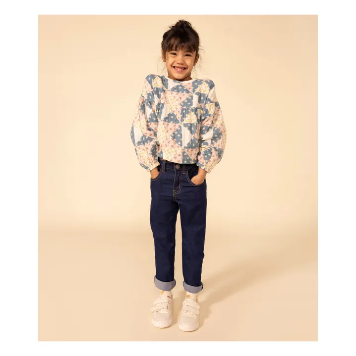 Petit Bateau Blouse en Gaze de Coton Façon Patchwork Enfant | Beige