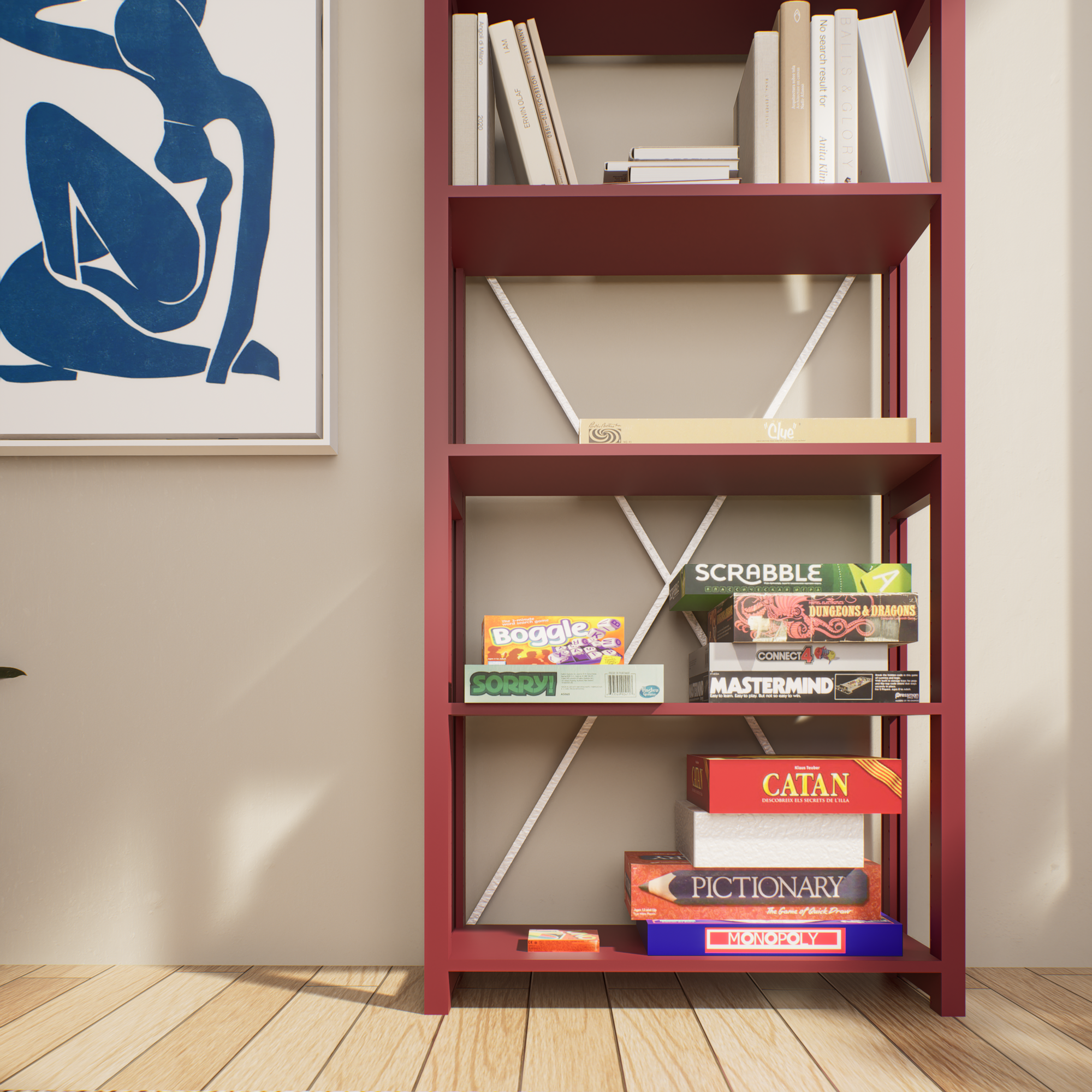 Lundia boekenkast - Bordeaux red #1