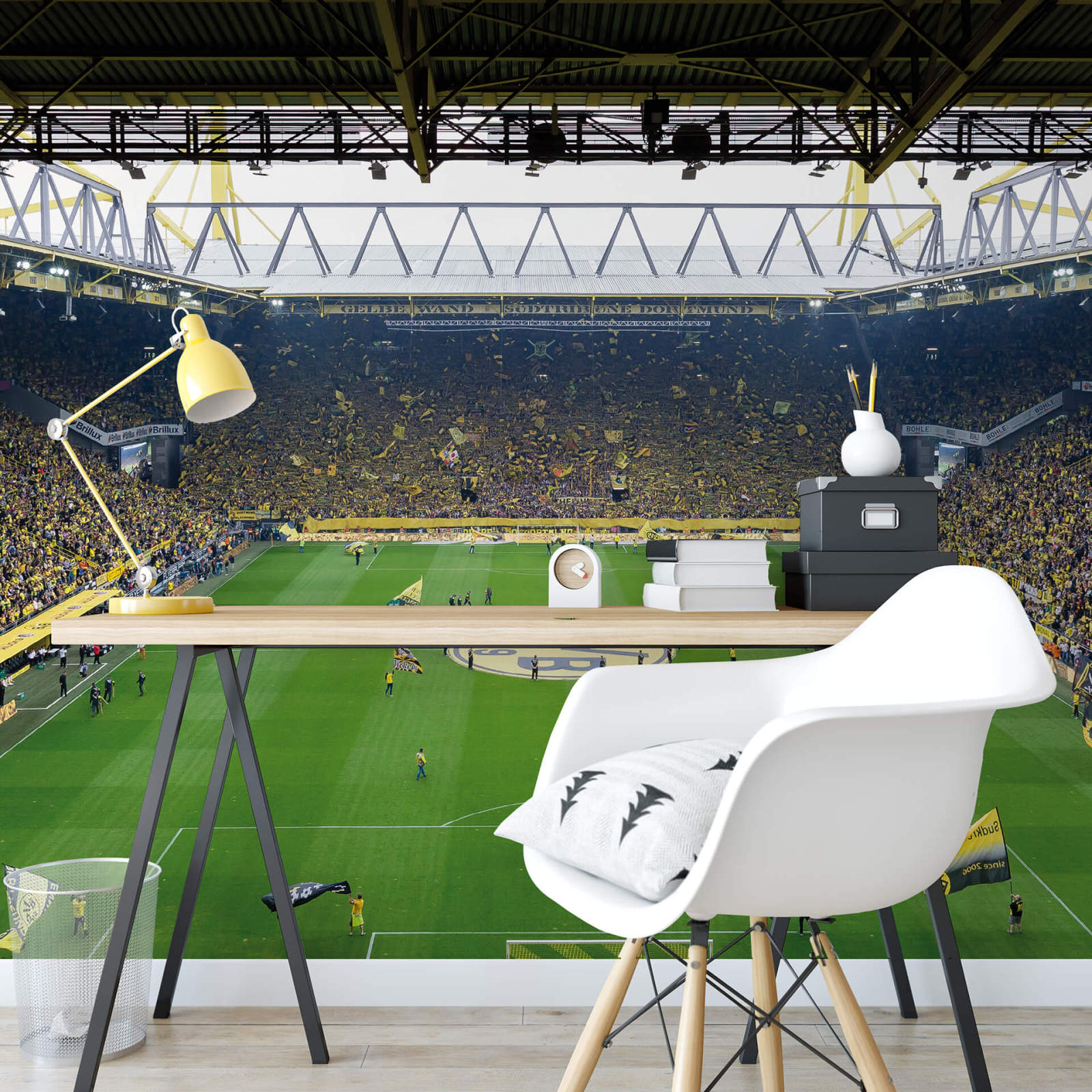 Fototapete DESIGNWALLS 2.0 - gelb-schwarz - BVB Stadion - 2,6 Meter