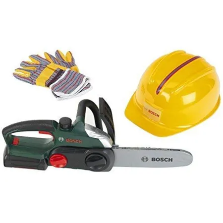 Theo Klein BOSCH Mini Kettensäge mit Helm & Arbeitshandschuhen