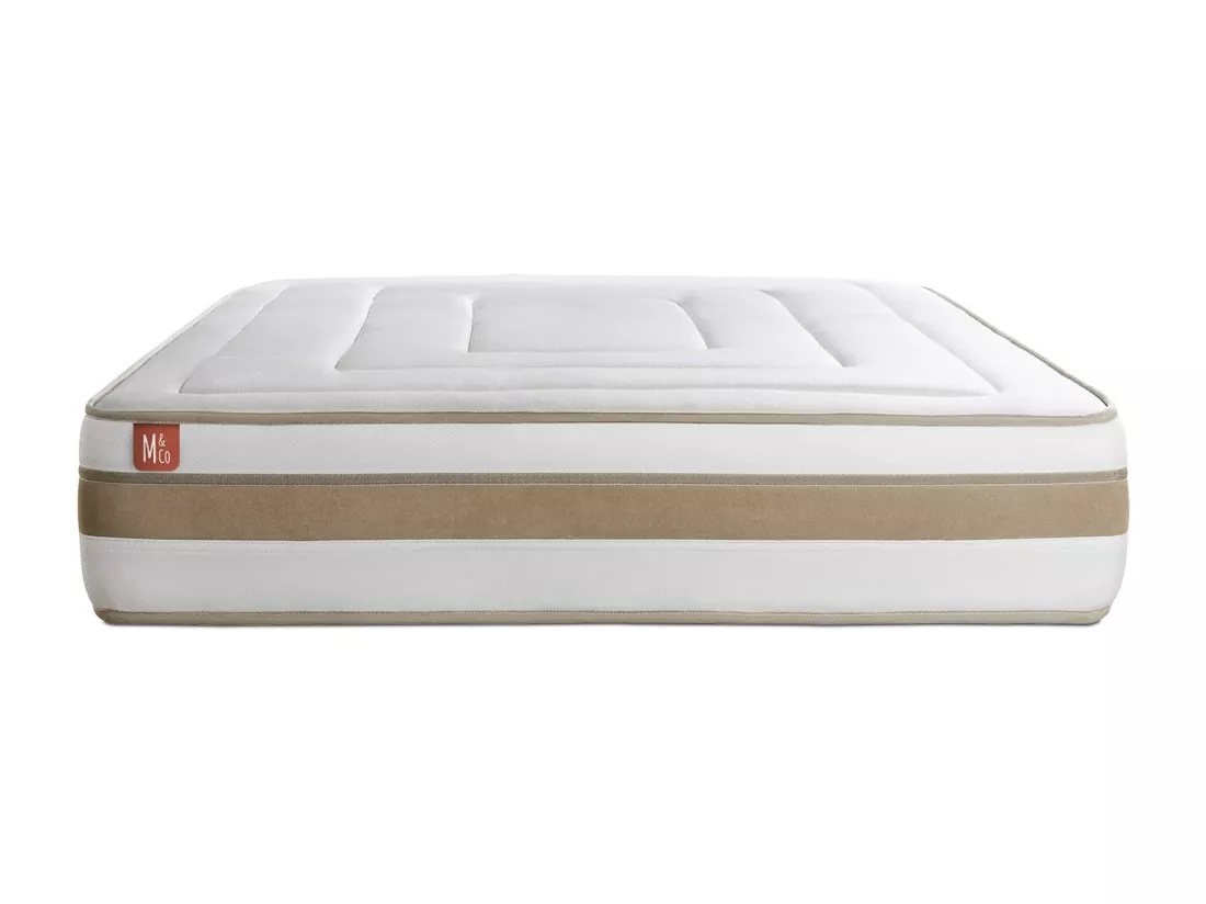 Matelas LE RAFFINÉ 160x200cm Ressorts ensachés + Mémoire de forme BioVisco - Maxi épaisseur 26cm