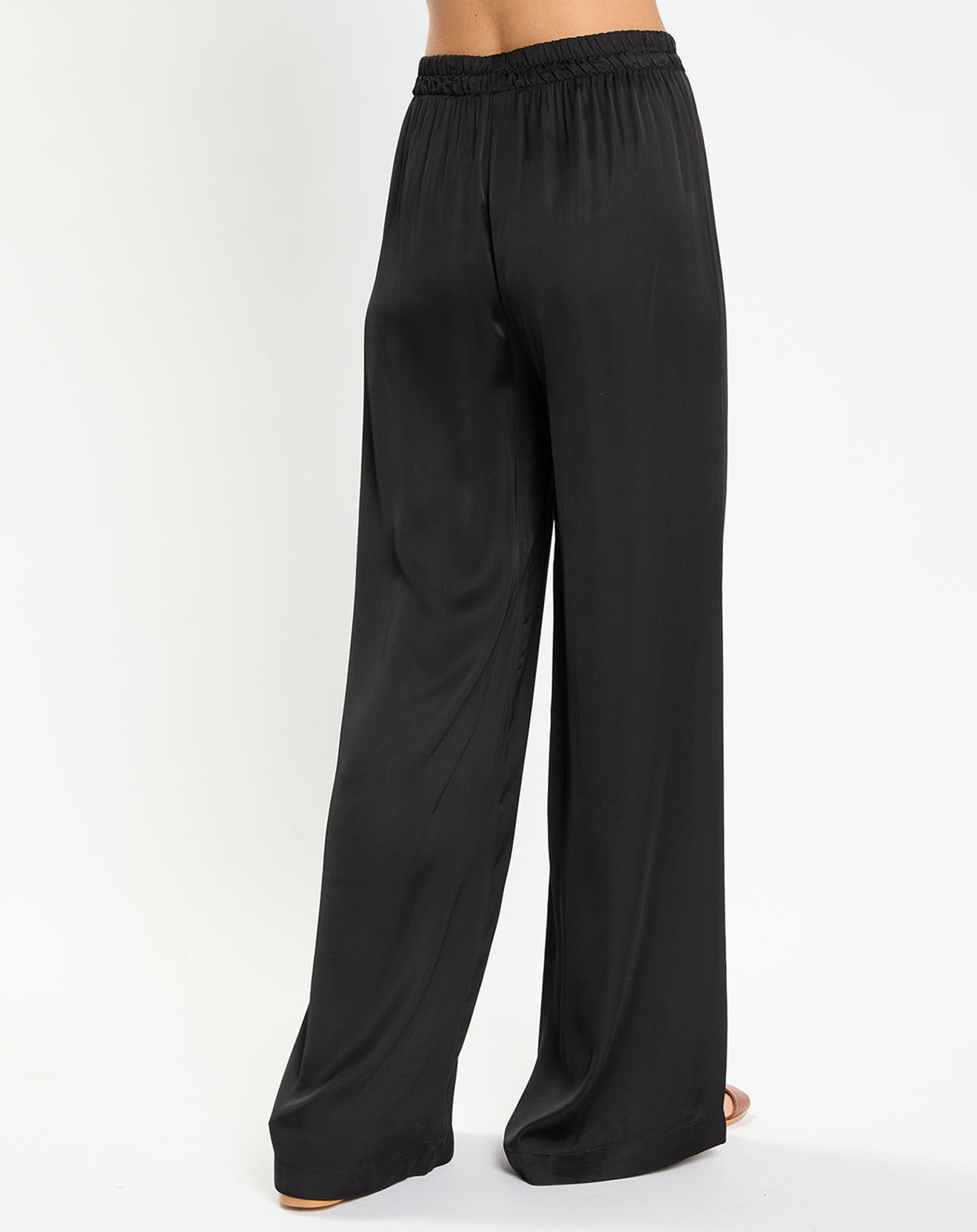 Lauren Vidal Pantalon satiné Ness noir