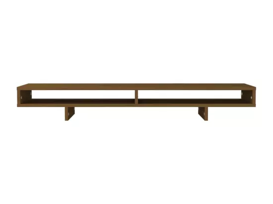 Support de moniteur Marron miel 100x27x14 cm Bois de pin solide
