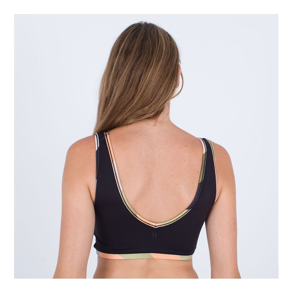 Hurley SLANTED V NECK - Brassière Femme citadel blue