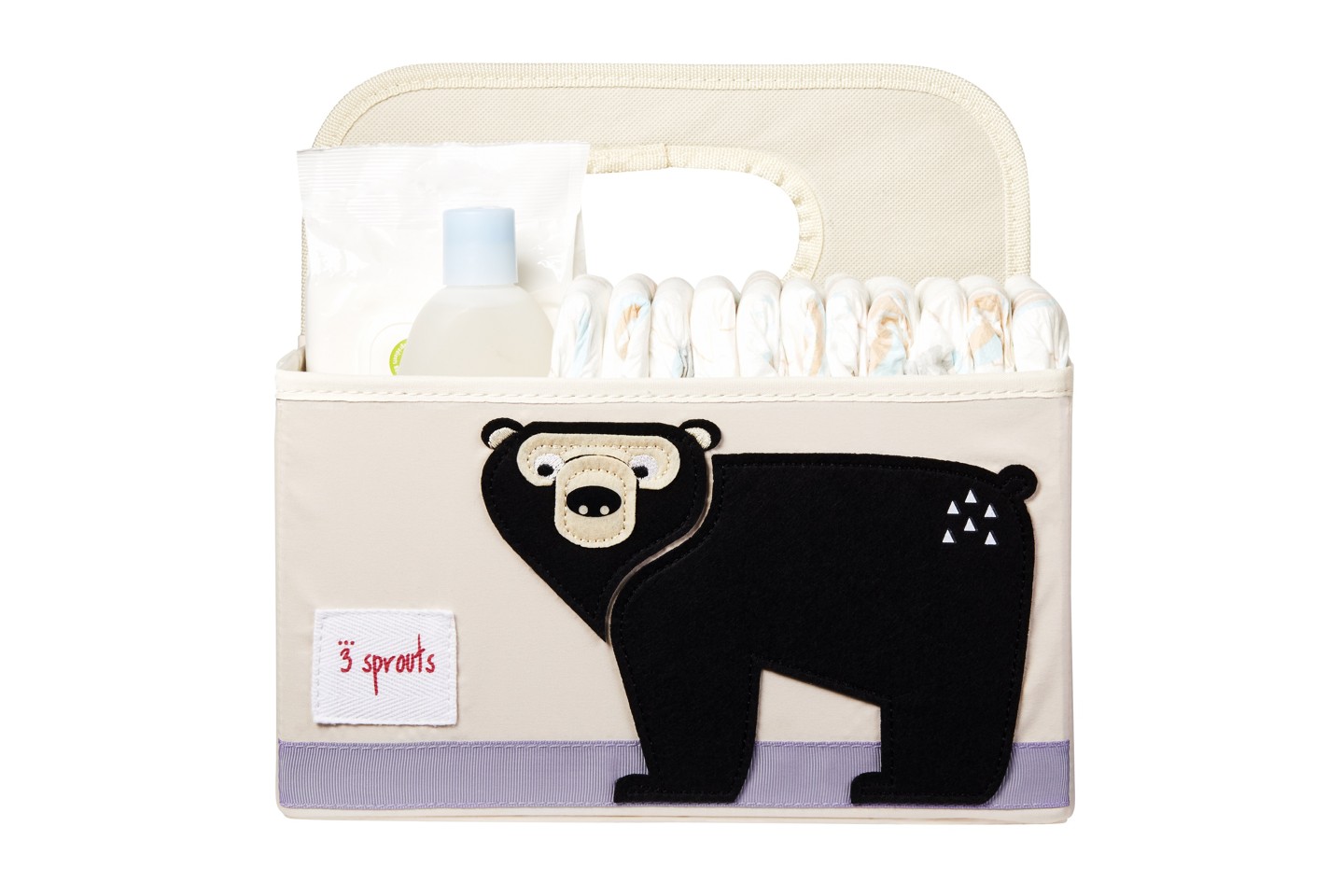 3 Sprouts - Opbevaringskurv - Black Bear