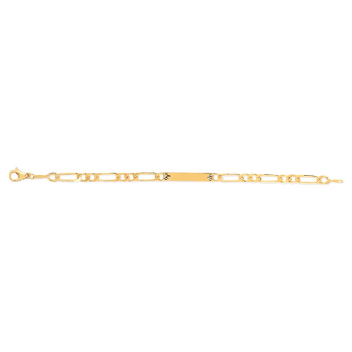 Bracelet identité plaqué or personnalisable 19 cm