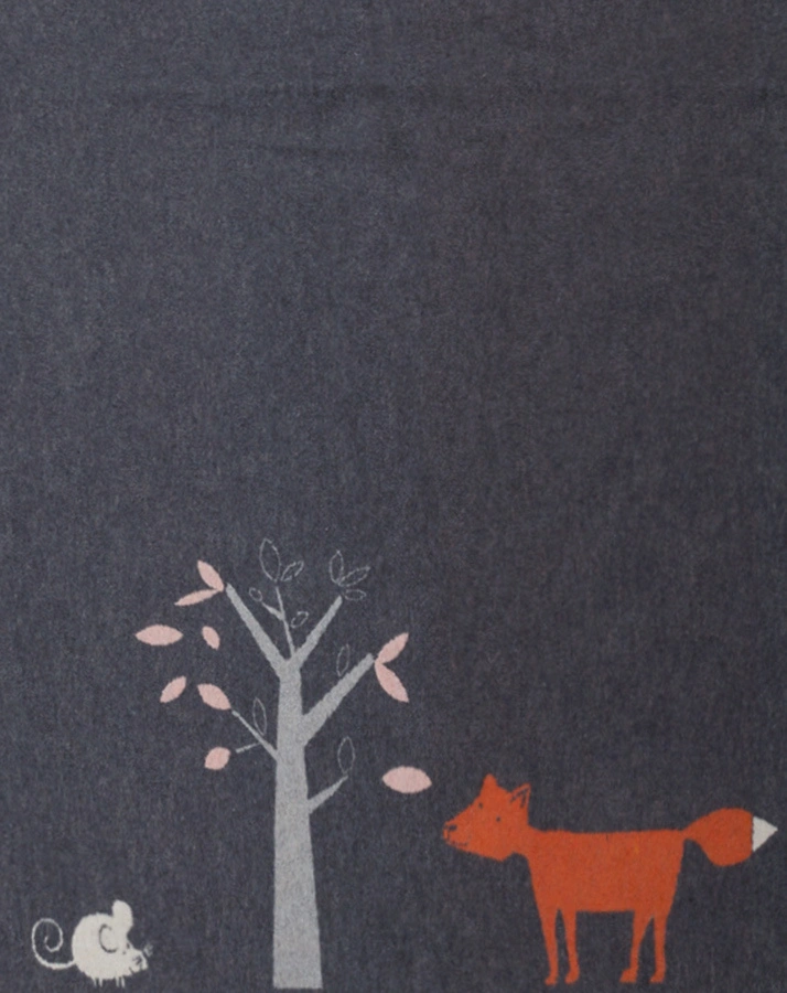 Decke JUWEL FUCHS (140x100cm) in grau