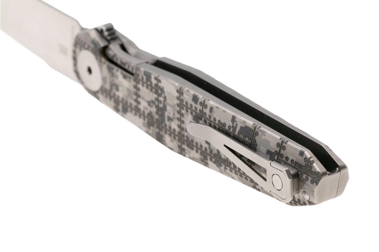 CRKT Facet K253TM390 Satin M390, Rivet Titanium, zakmes, Ken Onion design