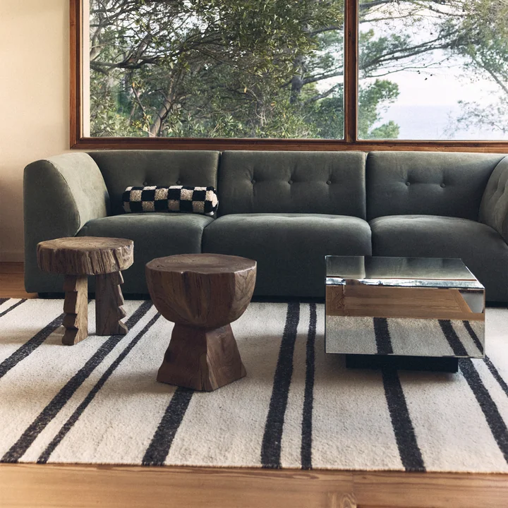 HKliving - Striped Kelim Wollteppich, 150 x 240 cm, braun