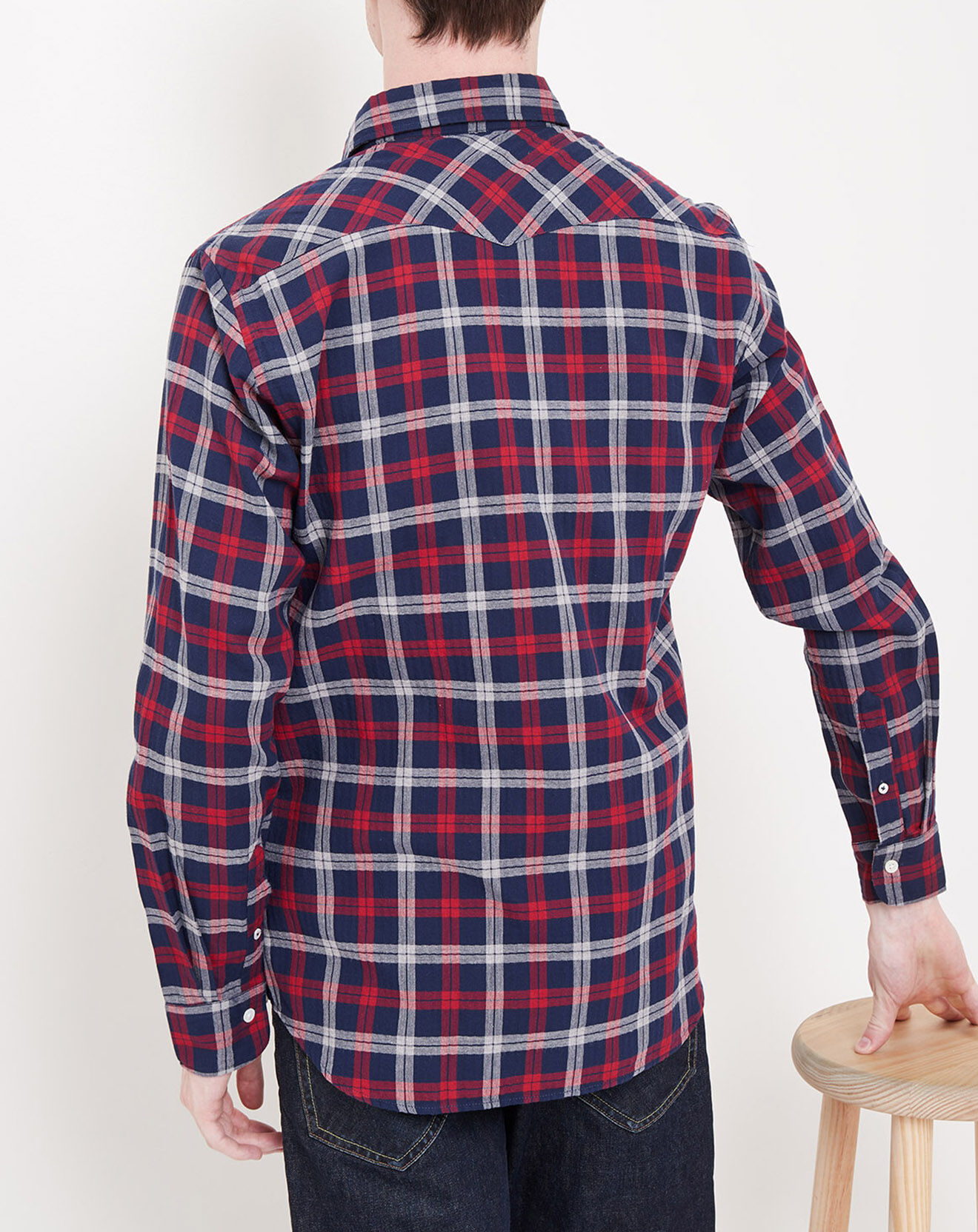 Hartford Chemise Slim Storm à carreaux rouge/bleu