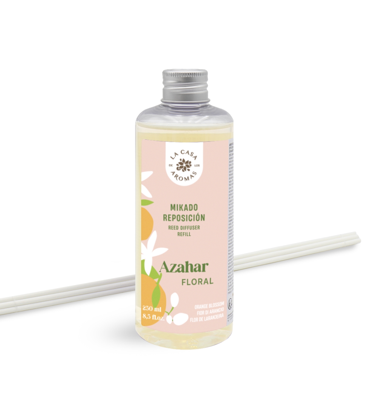 La Casa de los Aromas - Refil de ambientador Mikado 250ml - Floral Flor de Laranjeira