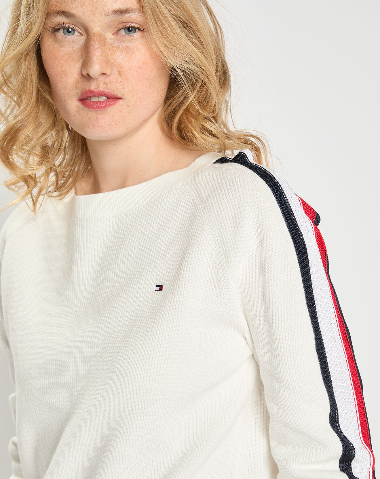 Tommy Hilfiger Pull Global Stripe écru