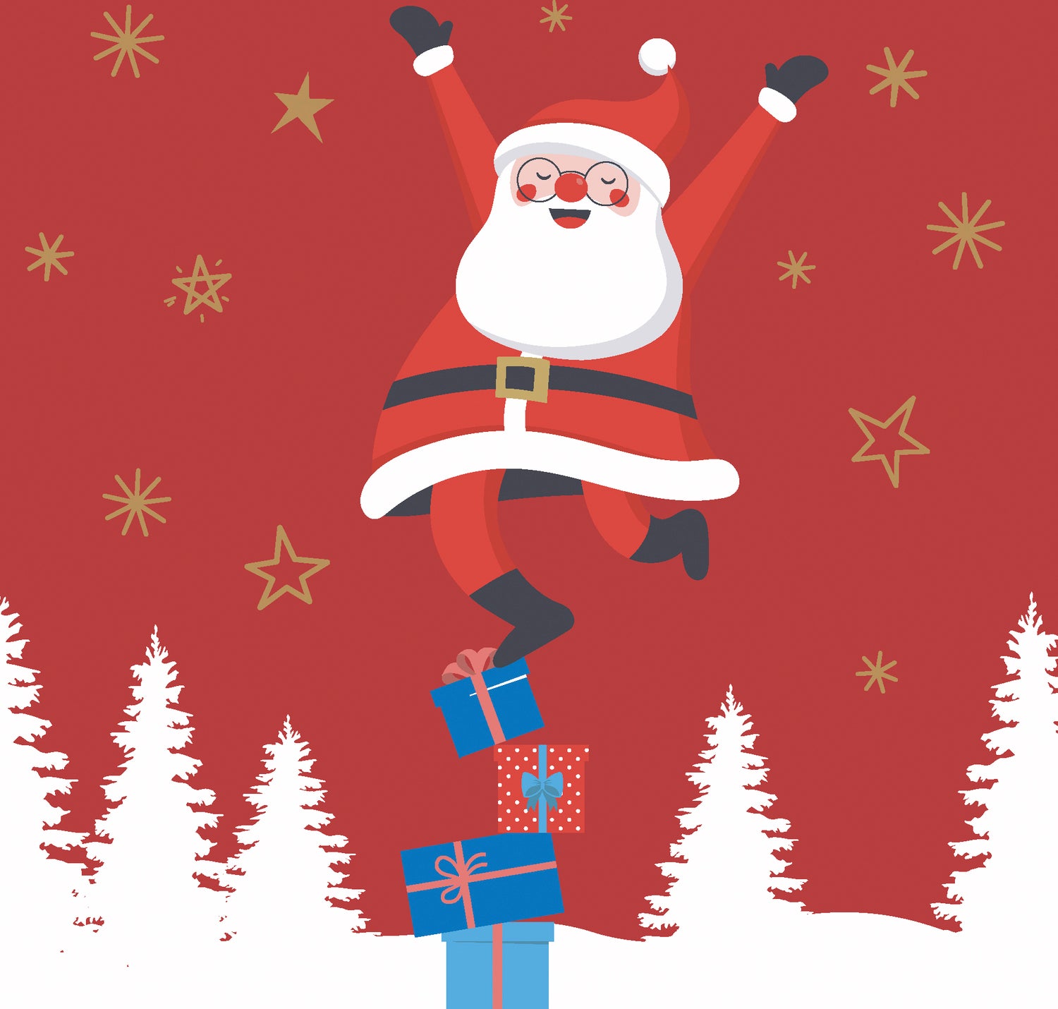 Paper + Design servet Santa Time rood 33 x 33 cm 20 stuks