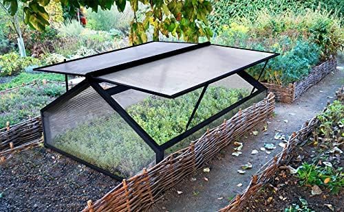 Alu Mini-Gewächshaus Frühbeet lichtdurchlässig Tomatenhaus Pflanzenhaus Treibhaus Pflanzbeet 117x97X53cm (Schwarz)