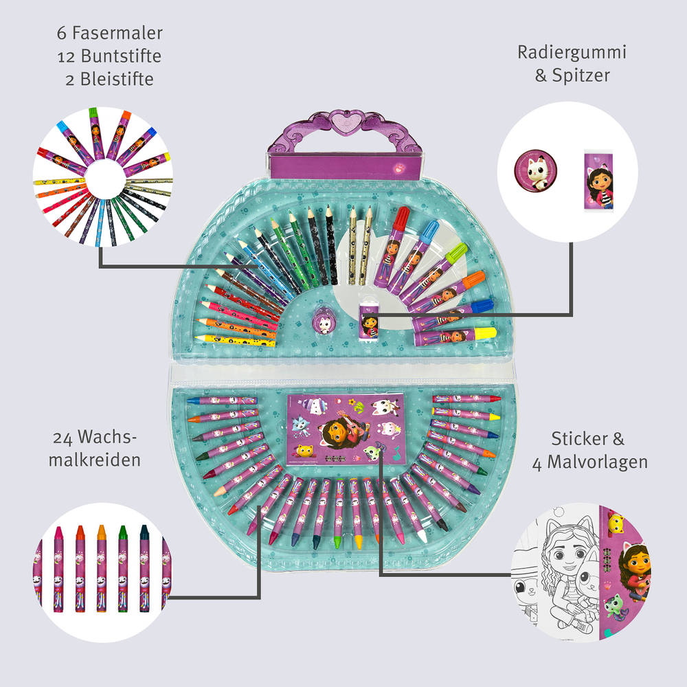 Gabby's Poppenhuis kleurkoffer 51-delig