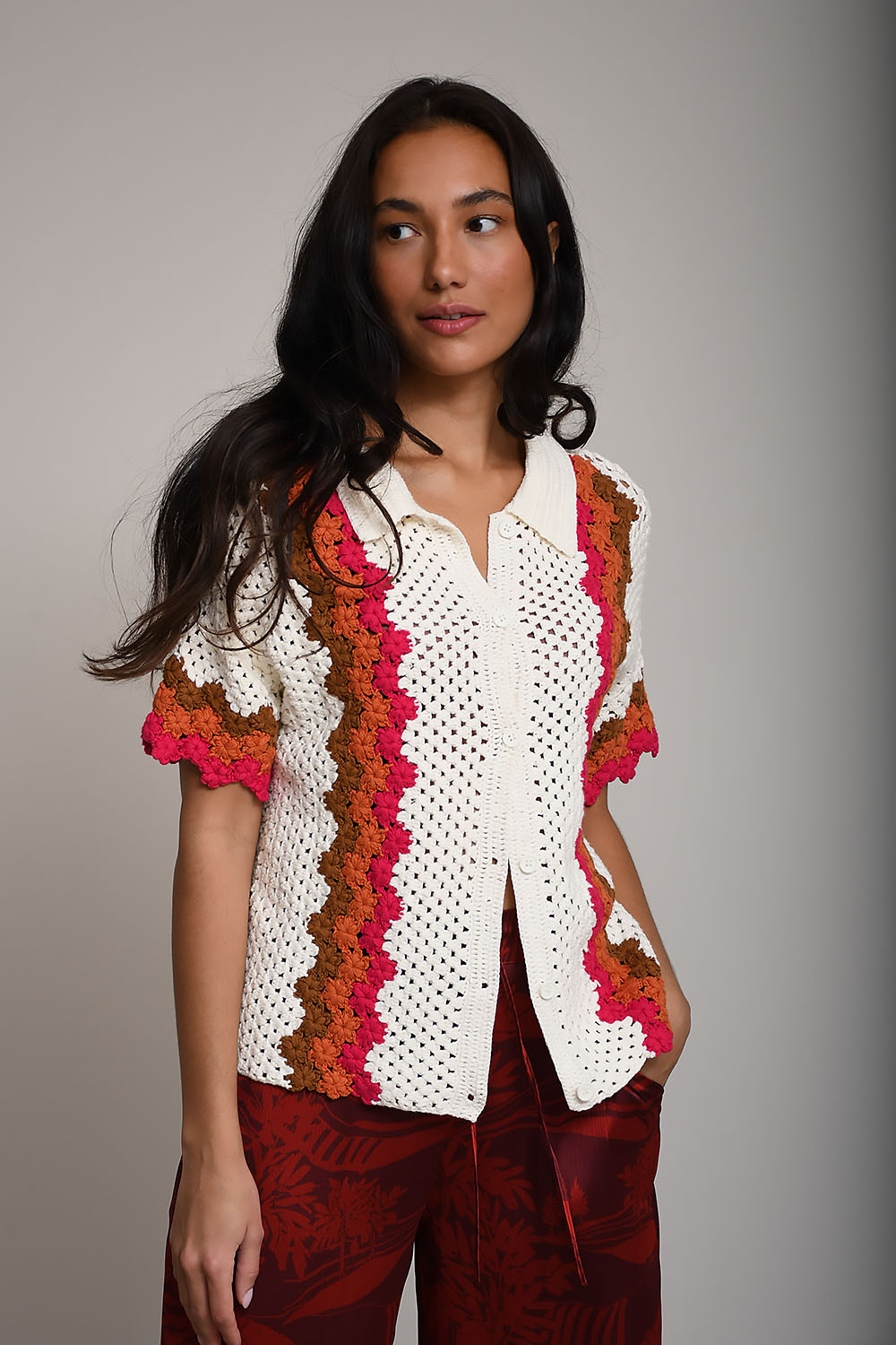 Glycine knitted cotton gilet