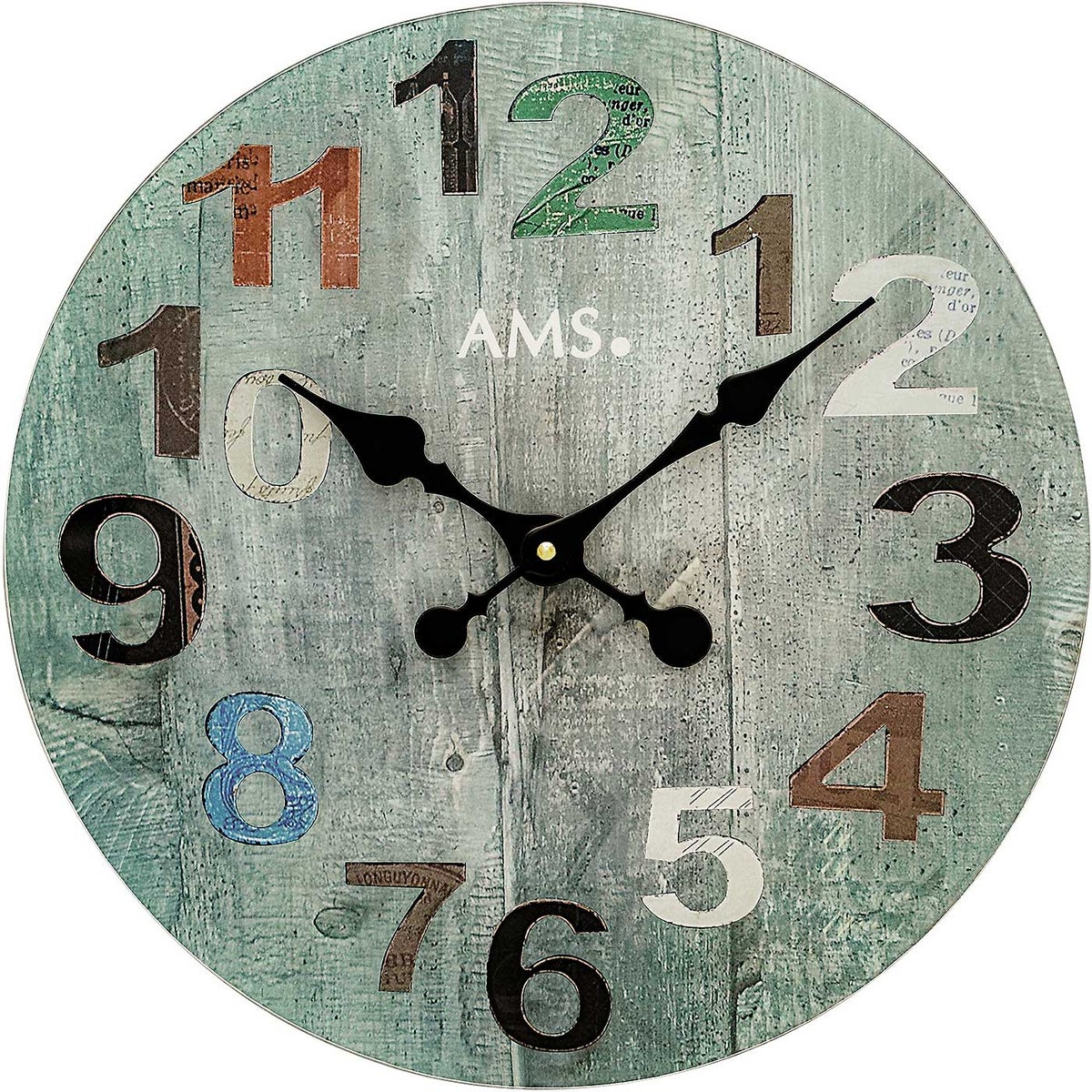 AMS 9651 wandklok modern 40 x 40 x 4 cm (B x H x D)