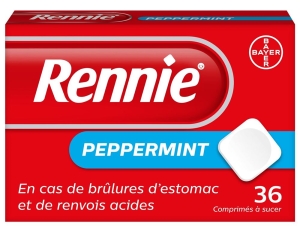 RENNIE Pfefferminze Lutschtabletten, 36 Stück