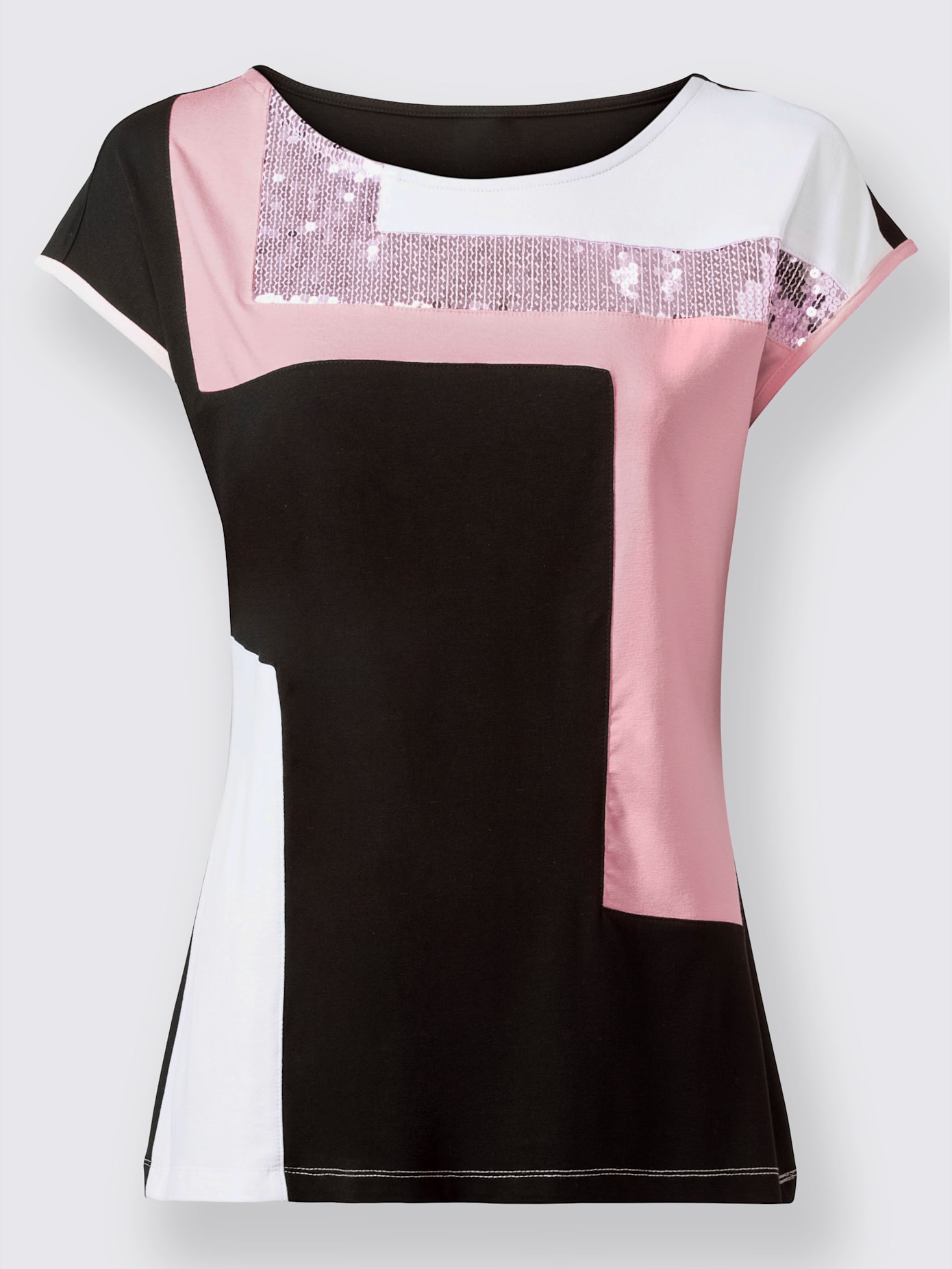T-shirt avec empiècement viscose