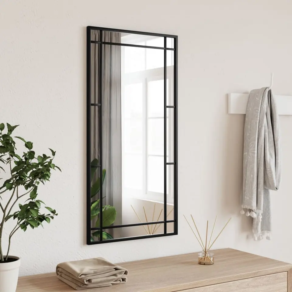 vidaXL - Wandspiegel - Zwart - IJzer - 40 x 80 cm