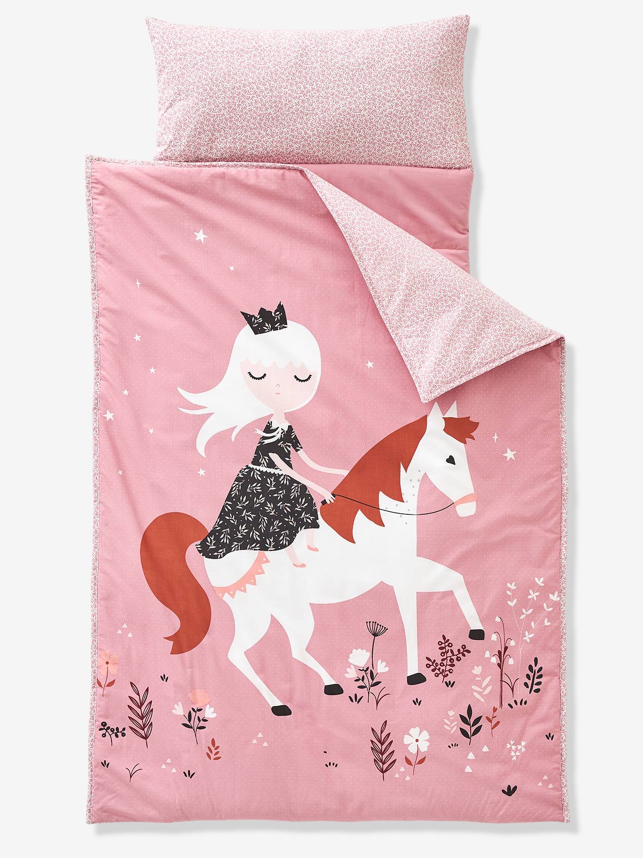Bolsa de soneca infantil personalizável MINILI® Princess Nature, rosa médio, lisa com estampas.