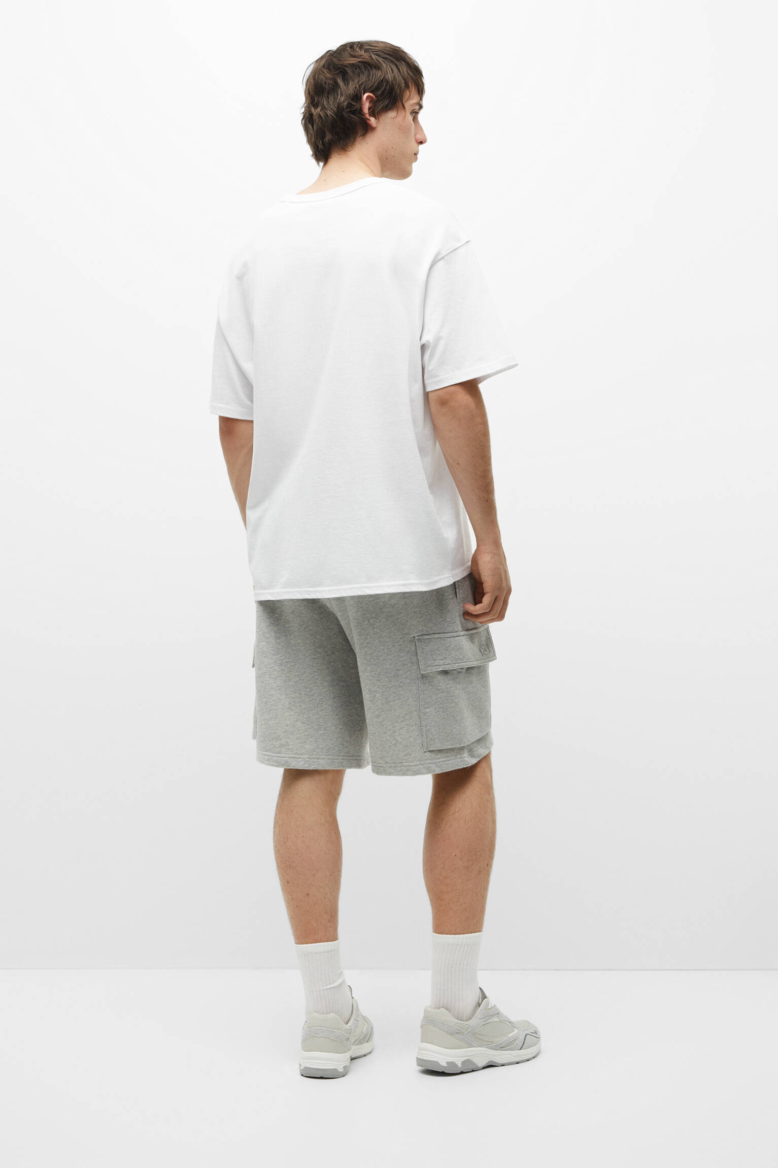 CONJUNTO DE MOLETOM BERMUDA JOGGER - CINZA MÉDIO