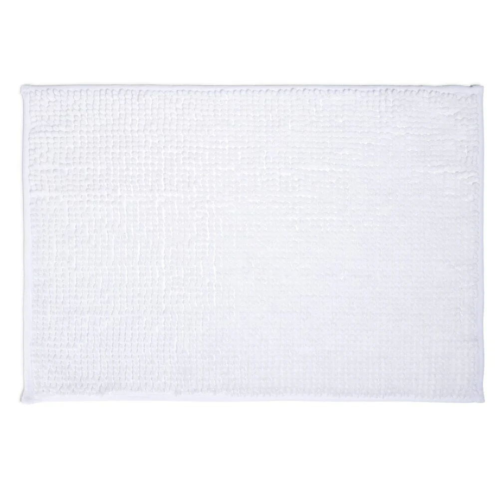 Tapis de salle de bain chenille blanc 45x65cm